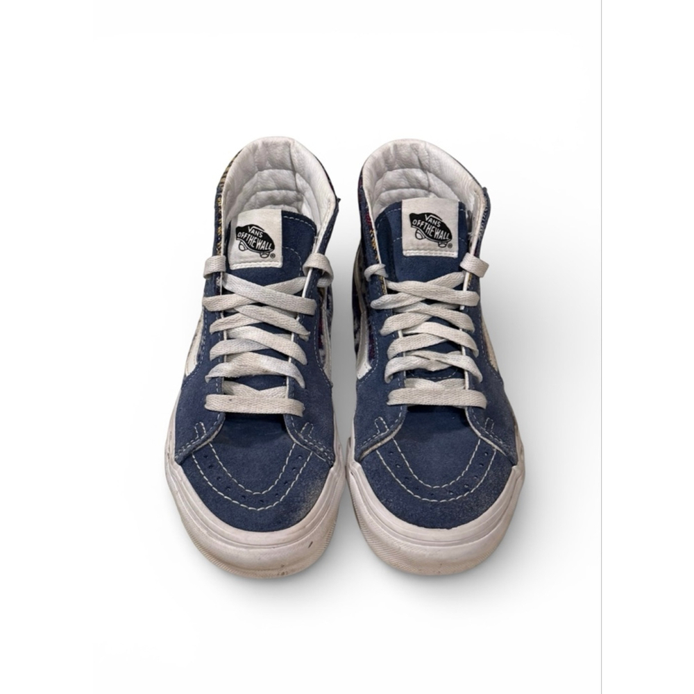 Vans Sk8-Hi Fair Isle Blue Multi Suede Canvas Skate Shoes W 5.5/M 4 Unisex - Picture 6 of 9